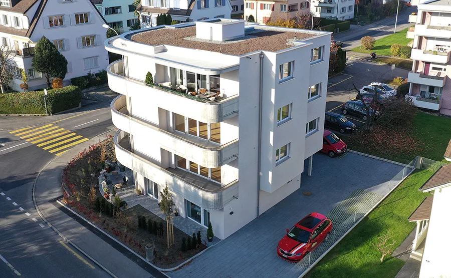 Referenz Mehrfamilienhaus Kriens Haus von aussen